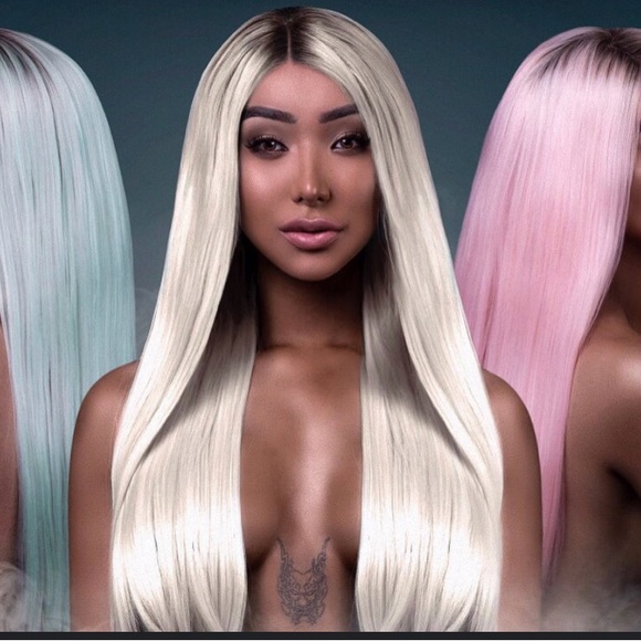 Nikita Dragun Khalessi Wig Platinum White Blonde Synthetic Lace Front - Picture 2 of 7